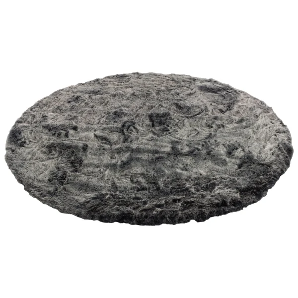 Pergamon Luxus Super Soft Fellteppich Aspen Rund Meliert In Antraciet 3