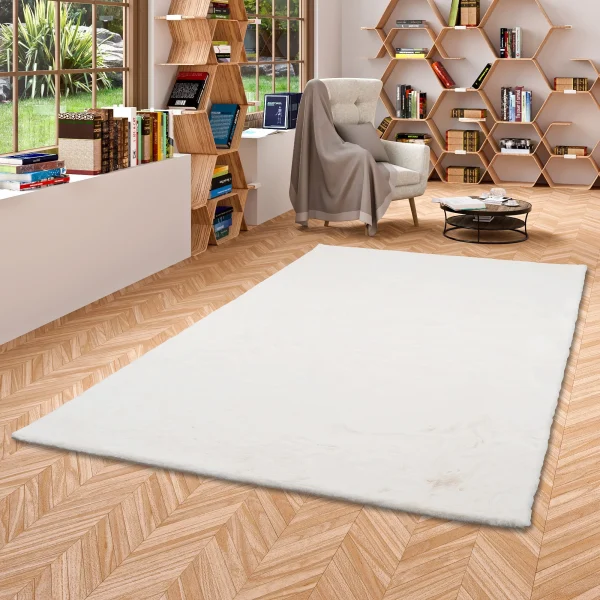 Pergamon Luxus Super Soft Fellteppich Plush In Weiss 6