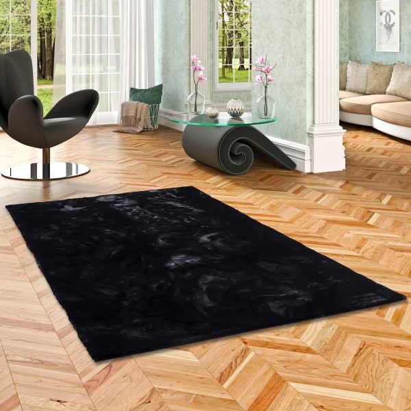 Pergamon Luxus Super Soft Fellteppich Plush In Zwart 6