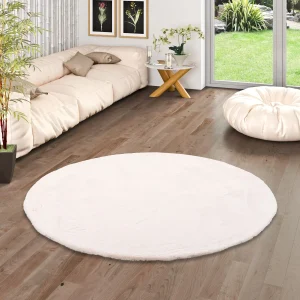 Pergamon Luxus Super Soft Fellteppich Plush Rund In Creme 15