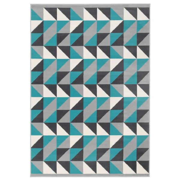 Pergamon Soft-Touch Velours Designer Teppich Canvas Modern In Blau Grau 1