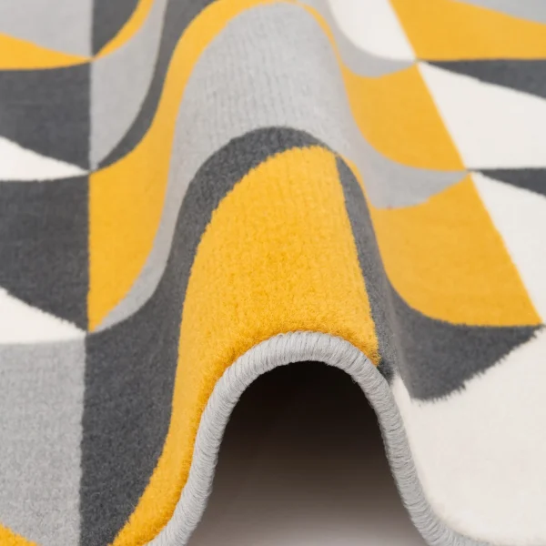 Pergamon Soft-Touch Velours Designer Teppich Canvas Modern In Curry 4