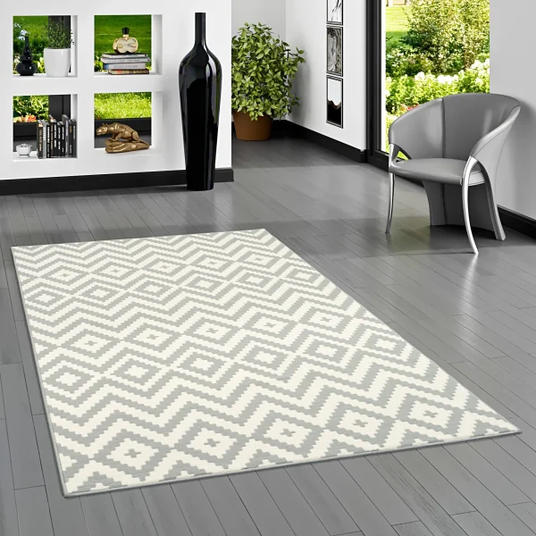 Pergamon Teppich Modern Trendline Rauten In Grijs 6