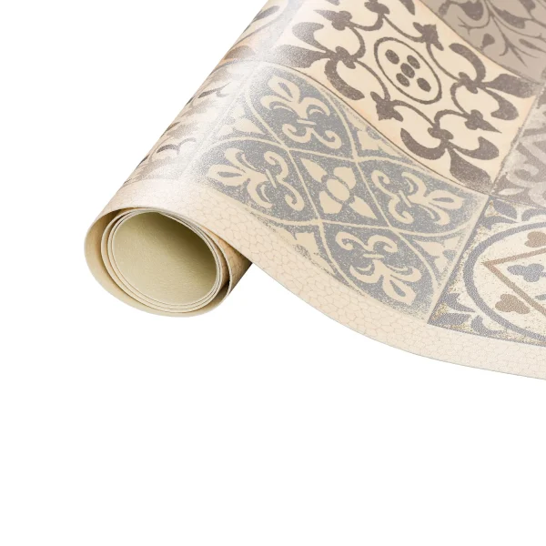 Pergamon Vinyl Teppich Küchenläufer Evora Fliesenoptik In Beige 5
