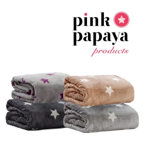 Pink Papaya Kuscheldecke ” Snug Me Supersoft Stars ” In Grau/lila 12