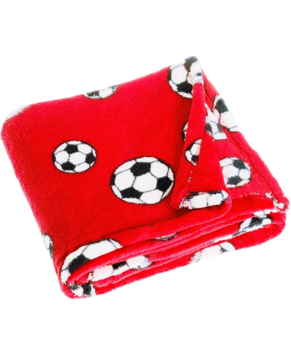 Playshoes Fleece-Decke Fußball In Rot 1