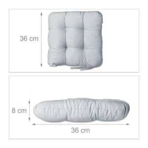 Relaxdays 12x Stuhlkissen In Grau – (B)36 X (T)36 Cm 11