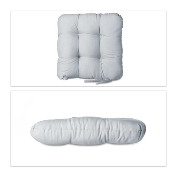 Relaxdays 12x Stuhlkissen In Grau – (B)36 X (T)36 Cm 1