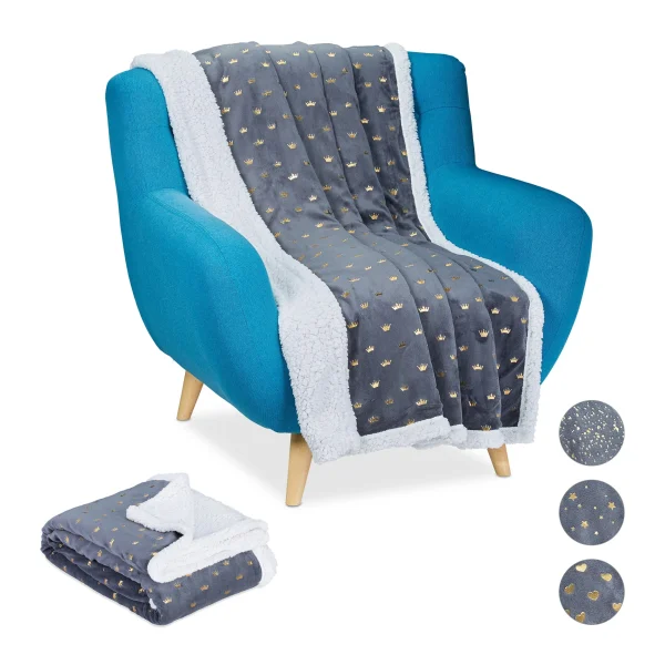 Relaxdays 2x Kuscheldecke In Grau/ Weiß – (B)150 X (T)200 Cm 1