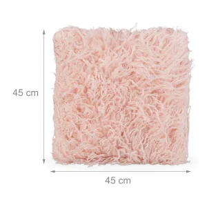 Relaxdays 4 X Fellkissen In Rosa – (B)45 X (T)45 Cm 16