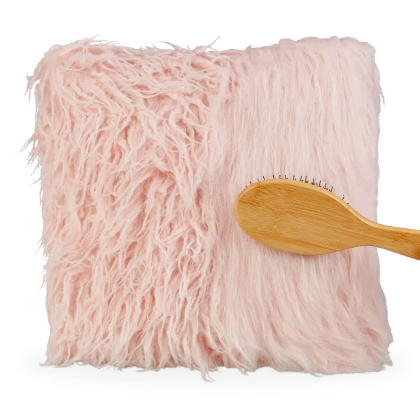 Relaxdays 4 X Fellkissen In Rosa – (B)45 X (T)45 Cm 7