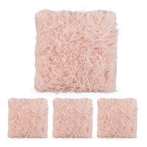 Relaxdays 4 X Fellkissen In Rosa – (B)45 X (T)45 Cm 24
