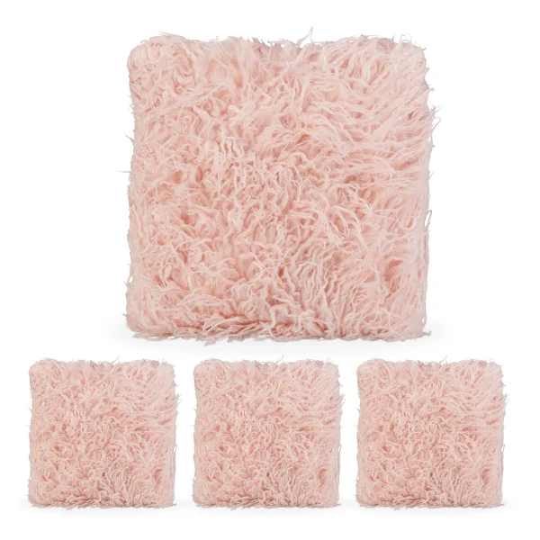Relaxdays 4 X Fellkissen In Rosa – (B)45 X (T)45 Cm 9