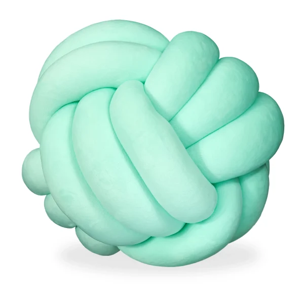 Relaxdays 5x Knotenkissen In Mint – Ø 25 Cm 1
