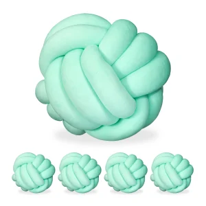 Relaxdays 5x Knotenkissen In Mint – Ø 25 Cm 24