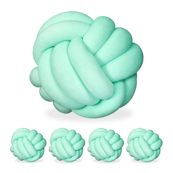 Relaxdays 5x Knotenkissen In Mint – Ø 25 Cm 9