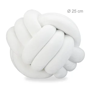 Relaxdays 5x Knotenkissen In White 15