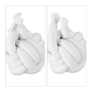 Relaxdays 5x Knotenkissen In White 19