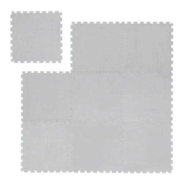 Relaxdays 9x Puzzleteppich In Grau 9