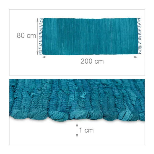 Relaxdays Flickenteppich In Blau – 80×200 Cm 5