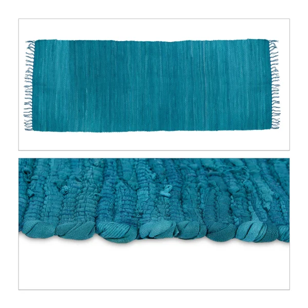 Relaxdays Flickenteppich In Blau – 80×200 Cm 1