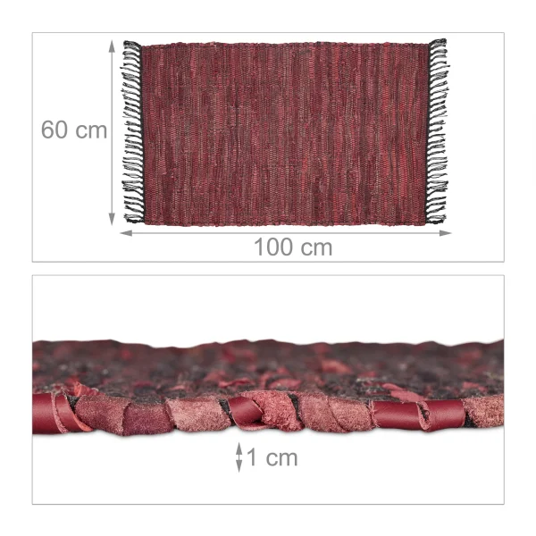 Relaxdays Flickenteppich In Rot – 60 X 100 Cm 5