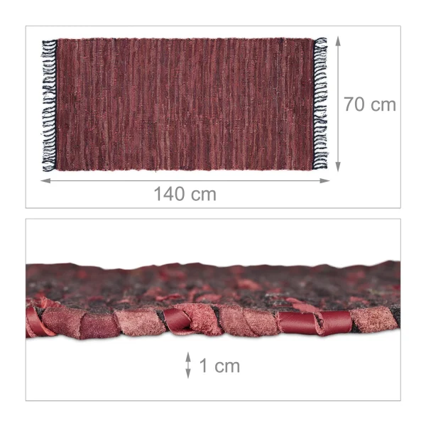 Relaxdays Flickenteppich In Rot – 70 X 140 Cm 5