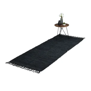 Relaxdays Flickenteppich In Schwarz – 80 X 200 Cm 24