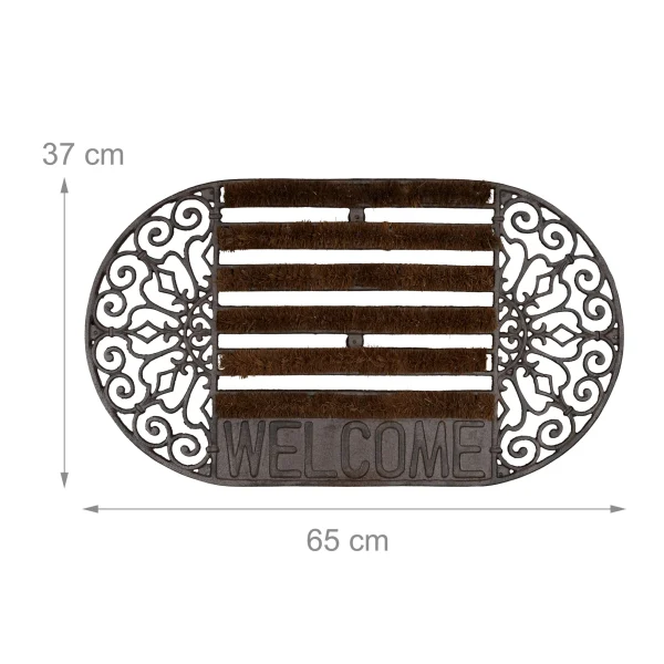 Relaxdays Fußabtreter Welcome In Bronze – (B)65 X (T)37 Cm 5