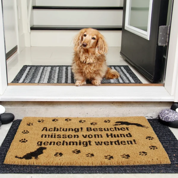 Relaxdays Fußmatte Achtung Hund! In Braun – (B)60 X (T)40 Cm 3