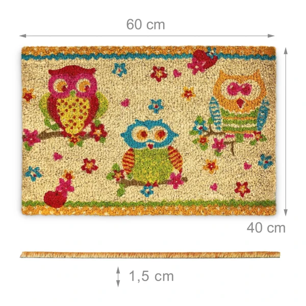 Relaxdays Fußmatte Eulen In Bunt – (B)60 X (T)40 Cm 5