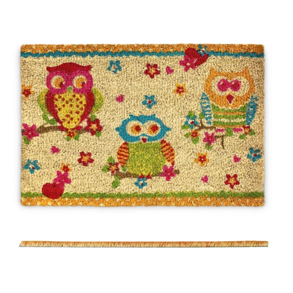 Relaxdays Fußmatte Eulen In Bunt – (B)60 X (T)40 Cm 1