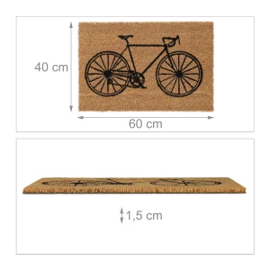 Relaxdays Fußmatte “Fahrrad” In Natur/ Schwarz – 60 X 40 Cm 16