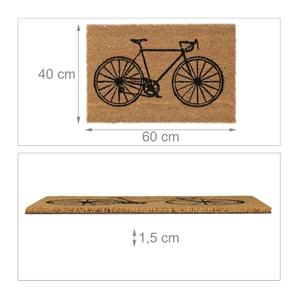 Relaxdays Fußmatte “Fahrrad” In Natur/ Schwarz – 60 X 40 Cm 5