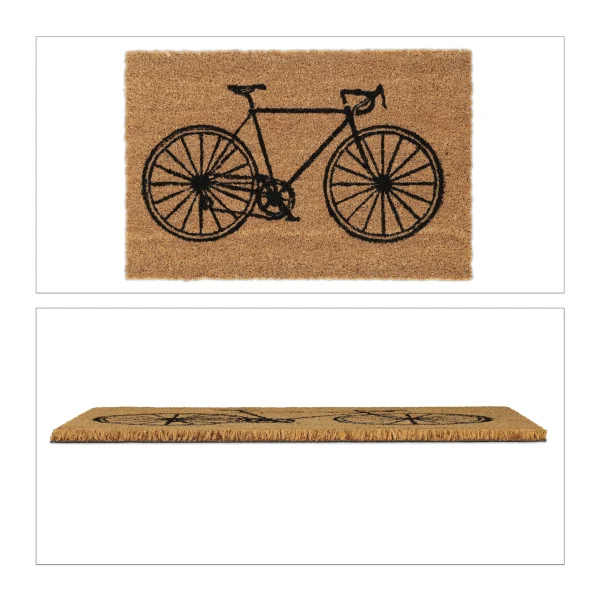 Relaxdays Fußmatte “Fahrrad” In Natur/ Schwarz – 60 X 40 Cm 1