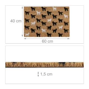 Relaxdays Fußmatte “Hunde” In Natur – (B)60 X (T)40 Cm 16