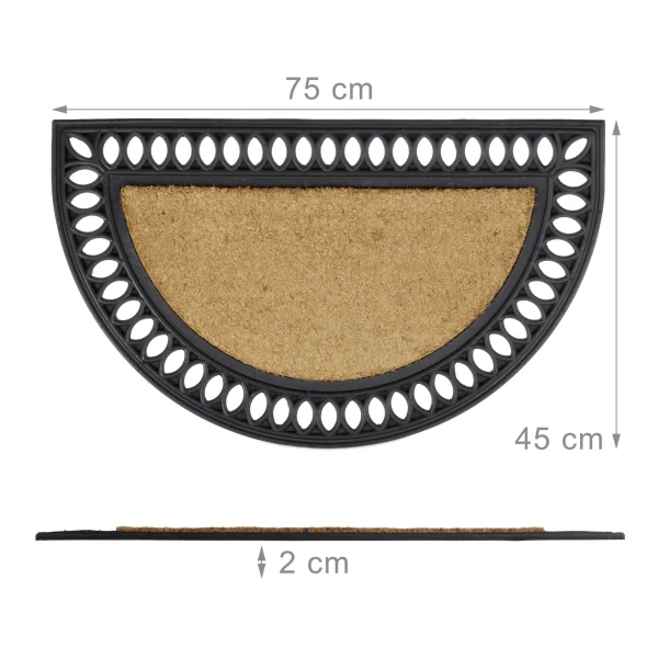 Relaxdays Fußmatte In Natur/Schwarz – (B)75 X (T)45 Cm 4