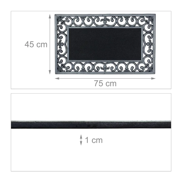 Relaxdays Fußmatte In Silber/ Schwarz – (B)75 X (T)45 Cm 5