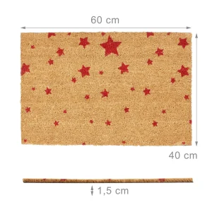 Relaxdays Fußmatte Sterne In Rot – (B)60 X (T)40 Cm 13