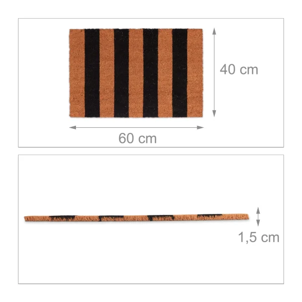 Relaxdays Fußmatte Streifen In Braun-Schwarz – (B)60 X (T)40 Cm 5