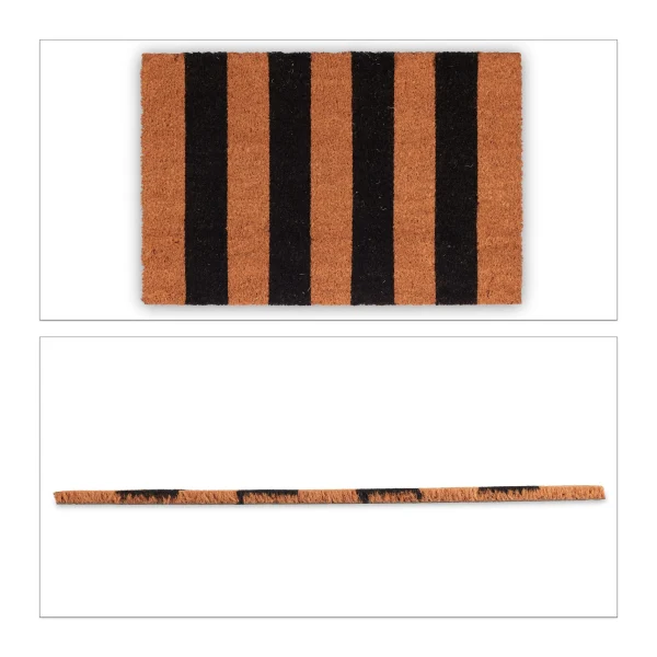 Relaxdays Fußmatte Streifen In Braun-Schwarz – (B)60 X (T)40 Cm 1