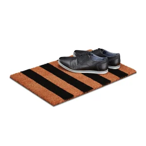 Relaxdays Fußmatte Streifen In Braun-Schwarz – (B)60 X (T)40 Cm 24