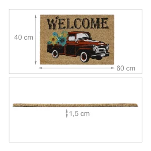 Relaxdays Fußmatte “Welcome Auto” In Natur – (L)60 X (B)40 Cm 16