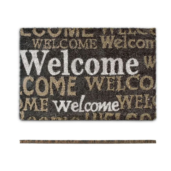Relaxdays Fußmatte Welcome In Braun – (B)60 X (T)40 Cm 1