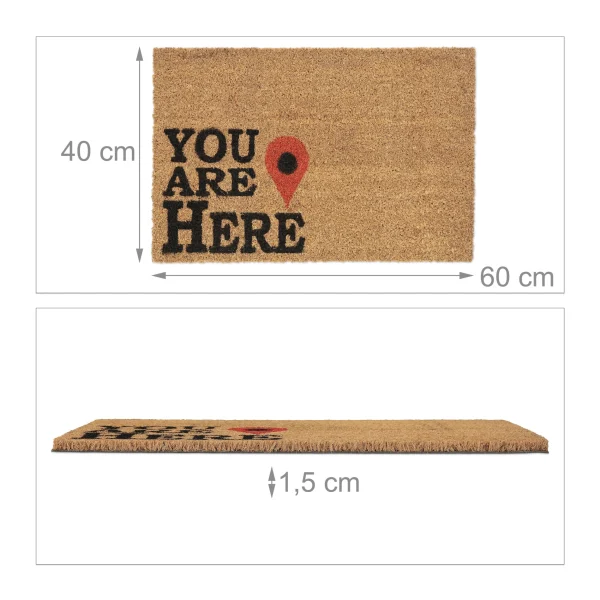 Relaxdays Fußmatte “You Are Here” In Natur – 40 X 60 Cm 5