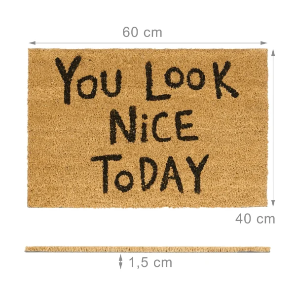 Relaxdays Fußmatte You Look Nice In Natur – (B)60 X (T)40 Cm 4