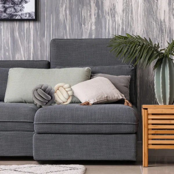 Relaxdays Knotenkissen In Dunkelgrau – Ø 25 Cm 3