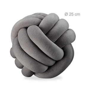 Relaxdays Knotenkissen In Dunkelgrau – Ø 25 Cm 16