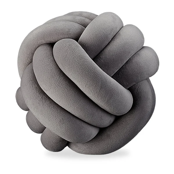 Relaxdays Knotenkissen In Dunkelgrau – Ø 25 Cm 1