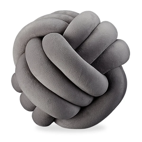Relaxdays Knotenkissen In Dunkelgrau – Ø 25 Cm 9